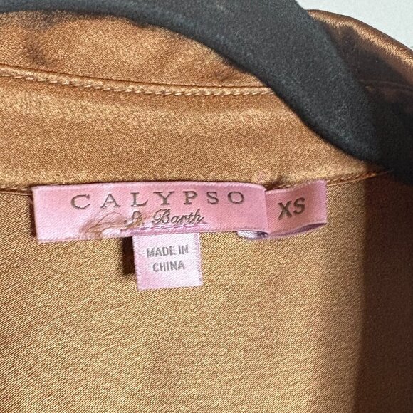 Calypso St. Barth tank silky button down tunic top - Picture 3 of 5